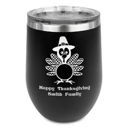 Happy Thanksgiving Stemless Stainless Steel Wine Tumbler (Personalized)