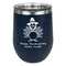 Happy Thanksgiving Stainless Wine Tumblers - Navy - Double Sided - Front