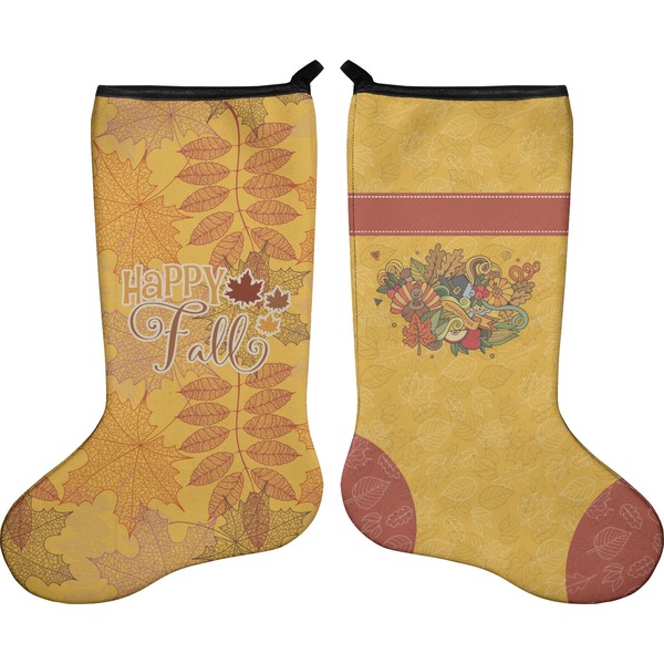 Custom Happy Thanksgiving Holiday Stocking - Double-Sided - Neoprene