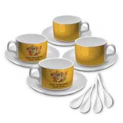 Happy Thanksgiving Tea Cup - Set of 4 (Personalized)