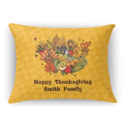 Happy Thanksgiving Rectangular Throw Pillow Case - 12"x18" (Personalized)