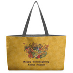 Happy Thanksgiving Beach Totes Bag - w/ Black Handles (Personalized)