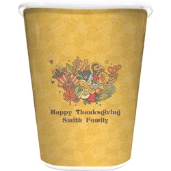 Happy Thanksgiving Waste Basket - Single Sided (White) (Personalized)