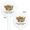 Happy Thanksgiving White Plastic 5.5" Stir Stick - Double Sided - Round - Front & Back