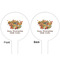 Happy Thanksgiving White Plastic 6" Food Pick - Round - Double Sided - Front & Back