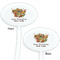 Happy Thanksgiving White Plastic 7" Stir Stick - Double Sided - Oval - Front & Back