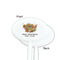 Happy Thanksgiving White Plastic 7" Stir Stick - Single Sided - Oval - Front & Back