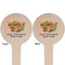 Happy Thanksgiving Wooden 4" Food Pick - Round - Double Sided - Front & Back