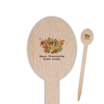 Happy Thanksgiving Oval Wooden Food Picks (Personalized)