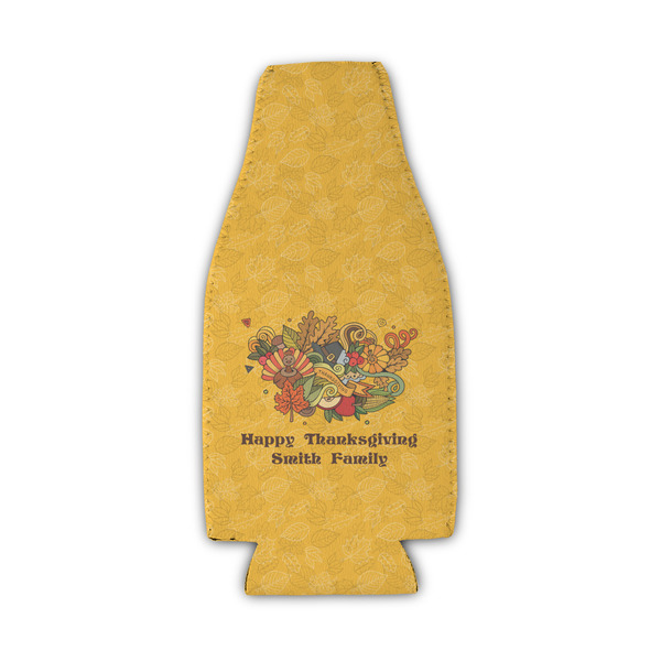 Custom Happy Thanksgiving Zipper Bottle Cooler (Personalized)