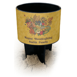Happy Thanksgiving Black Beach Spiker Drink Holder (Personalized)