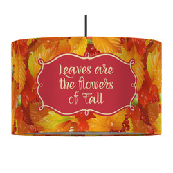 Fall Leaves 12" Drum Pendant Lamp - Fabric