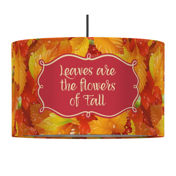 Custom Fall Leaves 12" Drum Pendant Lamp - Fabric