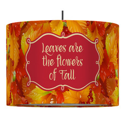 Fall Leaves 16" Drum Pendant Lamp - Fabric