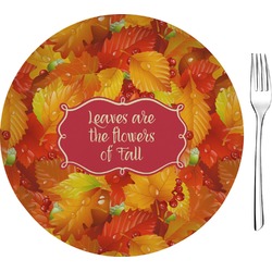 Fall Leaves Glass Appetizer / Dessert Plate 8"