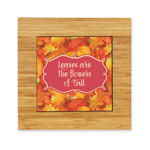 Fall Leaves Bamboo Trivet with Ceramic Tile Insert