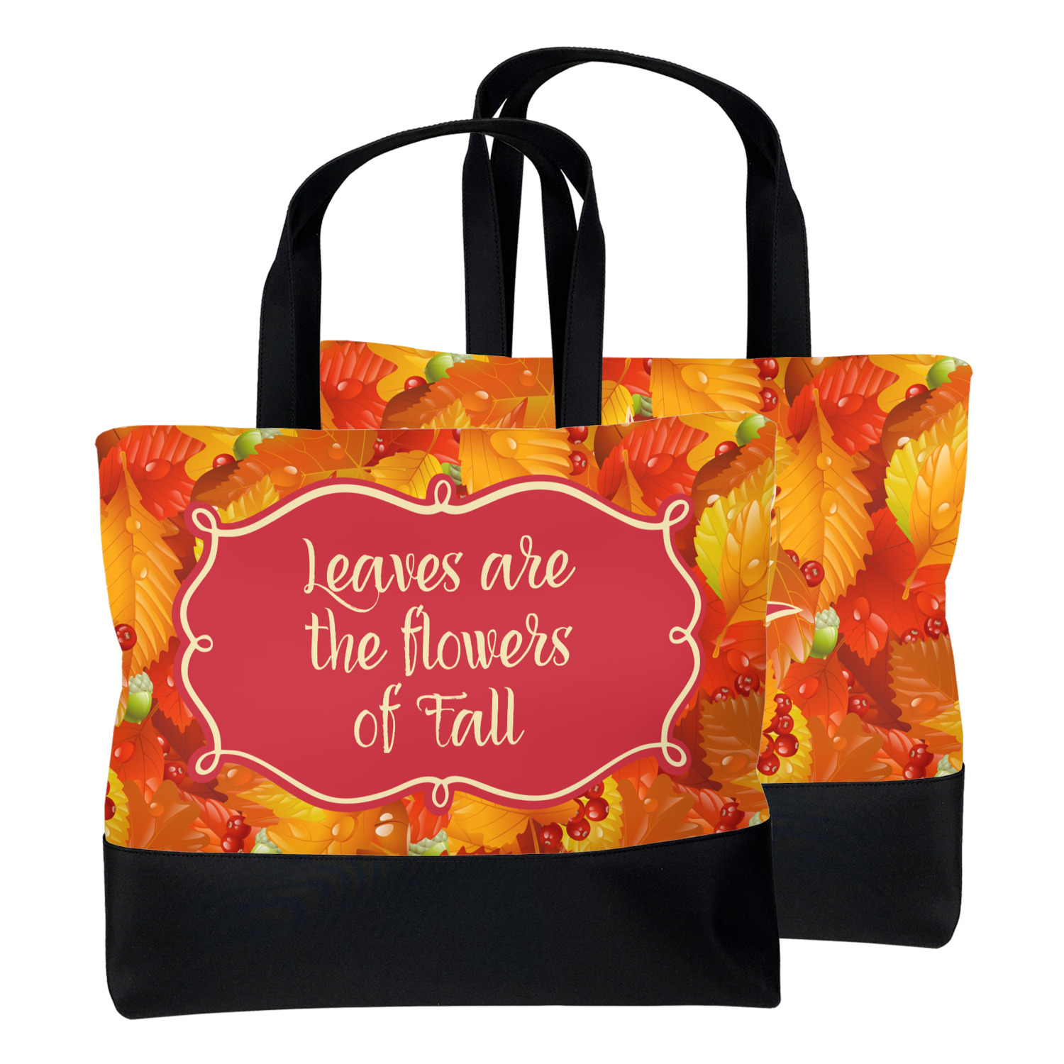 Fall Leaves Beach Tote Bag Regular YouCustomizeIt