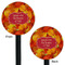 Fall Leaves Black Plastic 5.5" Stir Stick - Double Sided - Round - Front & Back