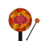 Fall Leaves Black Plastic 5.5" Stir Stick - Round - Closeup