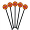 Fall Leaves Black Plastic 5.5" Stir Stick - Round - Fan View