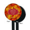 Fall Leaves Black Plastic 5.5" Stir Stick - Single Sided - Round - Front & Back