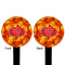 Fall Leaves Black Plastic 6" Food Pick - Round - Double Sided - Front & Back