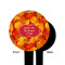 Fall Leaves Black Plastic 6" Food Pick - Round - Single Sided - Front & Back