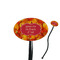 Fall Leaves Black Plastic 7" Stir Stick - Oval - Closeup