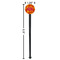 Fall Leaves Black Plastic 7" Stir Stick - Round - Dimensions