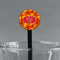 Fall Leaves Black Plastic 7" Stir Stick - Round - Main