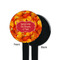 Fall Leaves Black Plastic 7" Stir Stick - Single Sided - Round - Front & Back