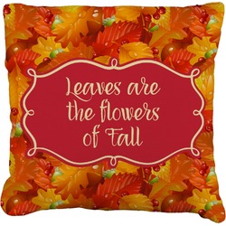 Fall Leaves Faux-Linen Throw Pillow 16"