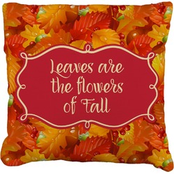 Fall Leaves Faux-Linen Throw Pillow 18"