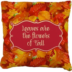 Fall Leaves Faux-Linen Throw Pillow 20"