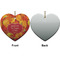 Fall Leaves Ceramic Flat Ornament - Heart Front & Back (APPROVAL)