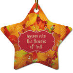 Fall Leaves Star Ceramic Ornament