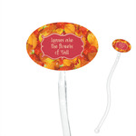 Fall Leaves 7" Oval Plastic Stir Sticks - Clear