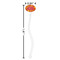 Fall Leaves Clear Plastic 7" Stir Stick - Oval - Dimensions