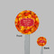 Fall Leaves Clear Plastic 7" Stir Stick - Round - Front & Back