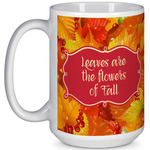 Fall Leaves 15 Oz Coffee Mug - White