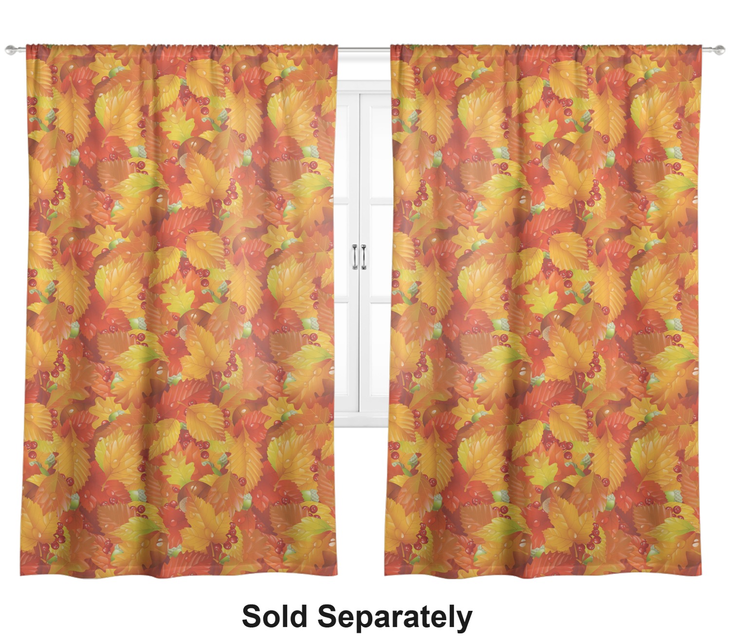 Custom Fall Leaves Curtain YouCustomizeIt   Fall Leaves Curtains Double 