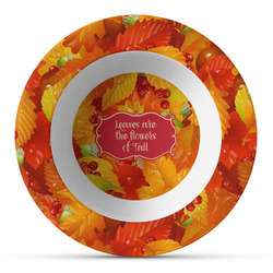 Fall Leaves Plastic Bowl - Microwave Safe - Composite Polymer