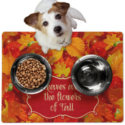 Fall Leaves Dog Food Mat - Medium