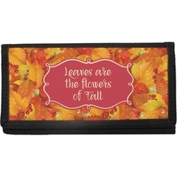 Fall Leaves Canvas Checkbook Cover