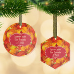 Fall Leaves Flat Glass Ornament