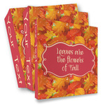 Fall Leaves 3 Ring Binder - Full Wrap