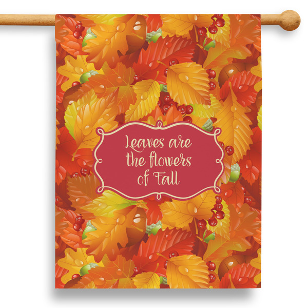 Custom Fall Leaves 28" House Flag - Double Sided