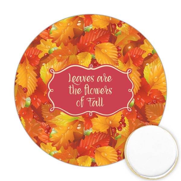 Custom Fall Leaves Printed Cookie Topper - Round