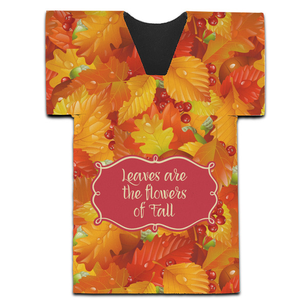 Custom Fall Leaves Jersey Bottle Cooler