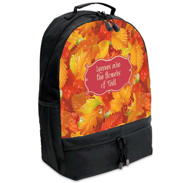 Custom Fall Leaves Backpacks - Black